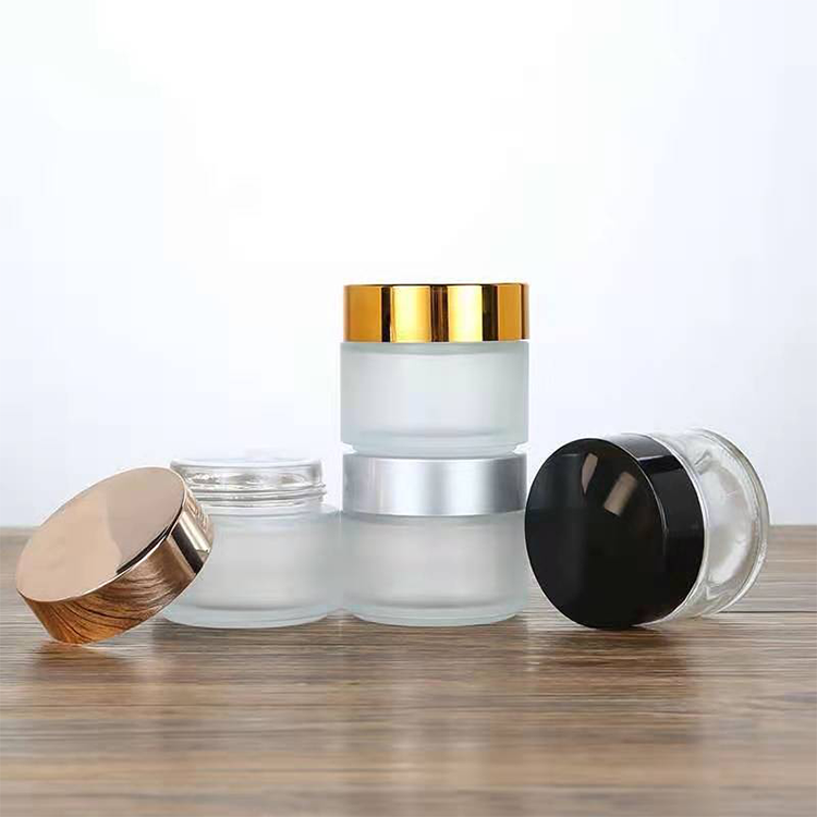 Customized cosmetic glass cream jar 5m 10ml 20ml 30ml 50ml 100ml glass clear frosted jar for cream