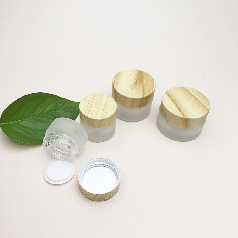 Customized cosmetic glass cream jar 5m,10ml,20ml,30ml,50ml glass clear frosted jar for cream