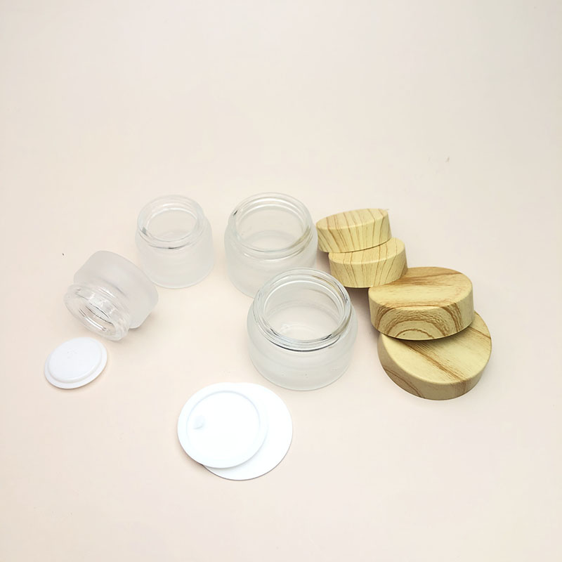 Customized cosmetic glass cream jar 5m,10ml,20ml,30ml,50ml glass clear frosted jar for cream