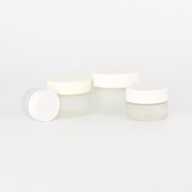 Customized cosmetic glass cream jar 5m,7ml,10ml,20ml,30ml,50ml,100ml glass clear frosted jar for cream