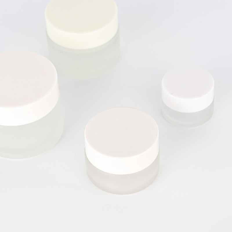 Customized cosmetic glass cream jar 5m,7ml,10ml,20ml,30ml,50ml,100ml glass clear frosted jar for cream