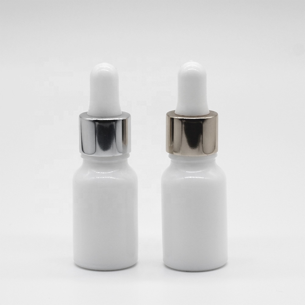 Customized cosmetic white essential oil glass dropper bottle for skin care packaging