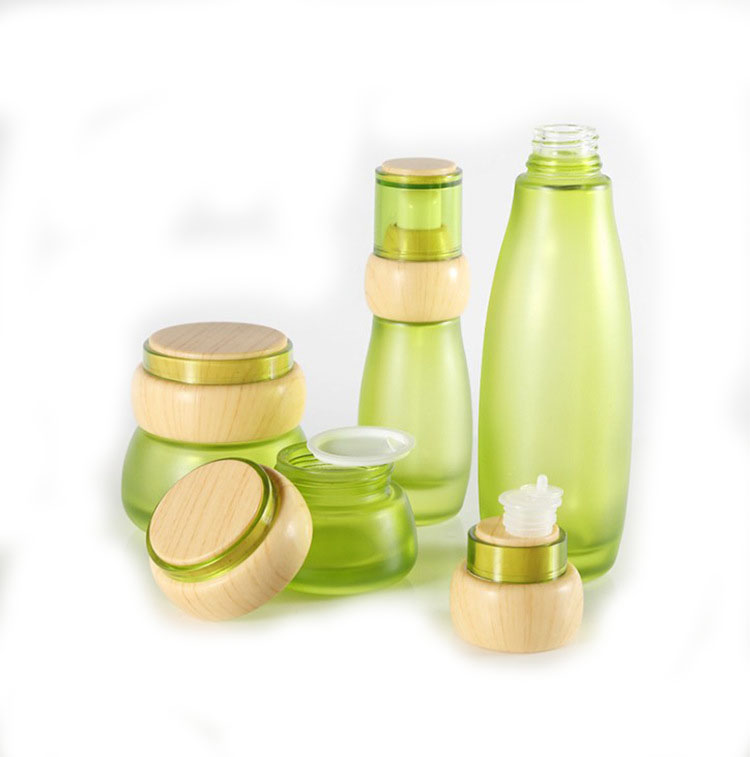Customized cr square glass eye cream jar frosted packaging cosmetic with 100% safety