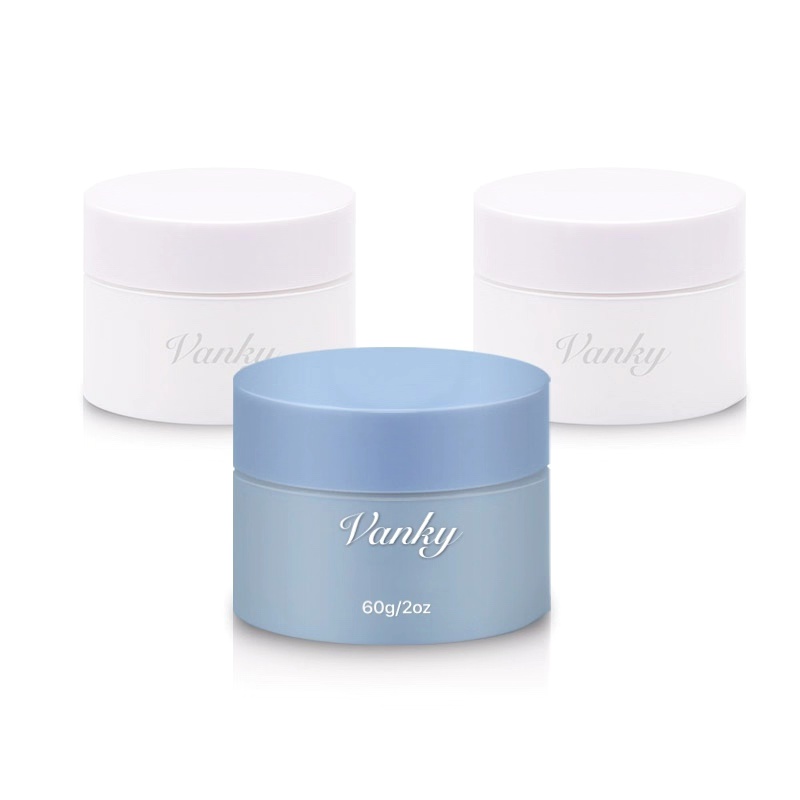 Customized dark blue painted cosmetic glass cream jar