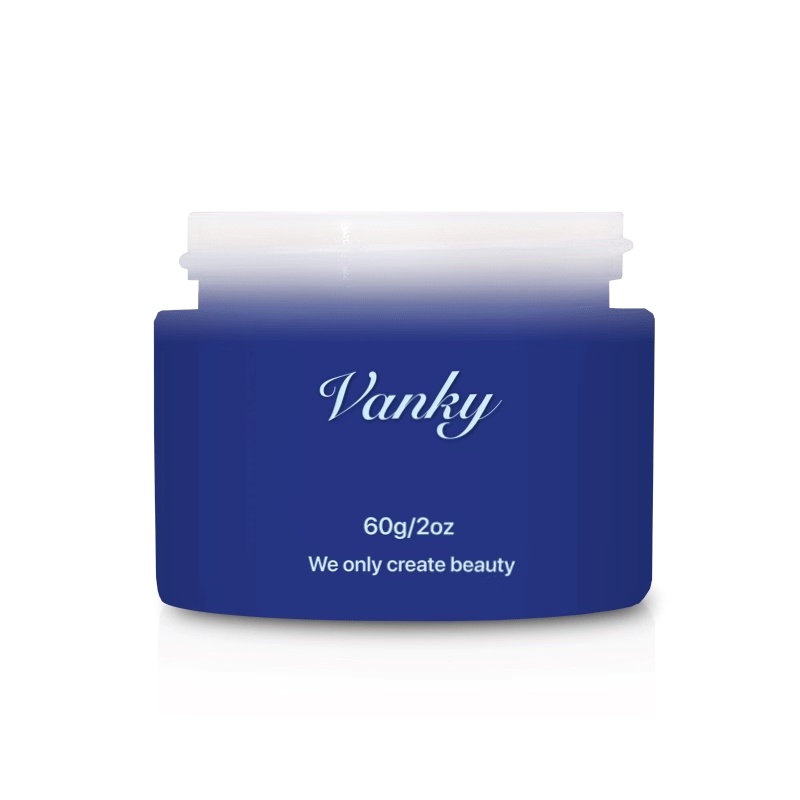 Customized dark blue painted cosmetic glass cream jar