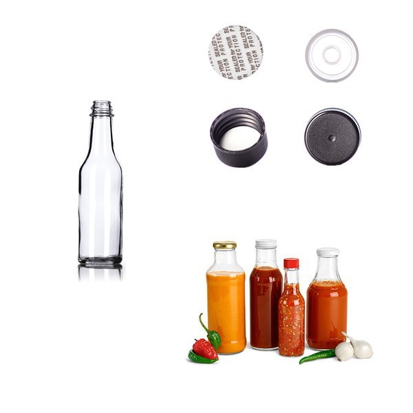 Customized design 5 oz Clear Glass Woozy Bottle 24-414 for Chili Sauce