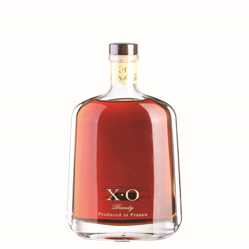 Customized design super flint 500ml 750ml clear vodka brandy xo whisky rum liquor bottles glass factory