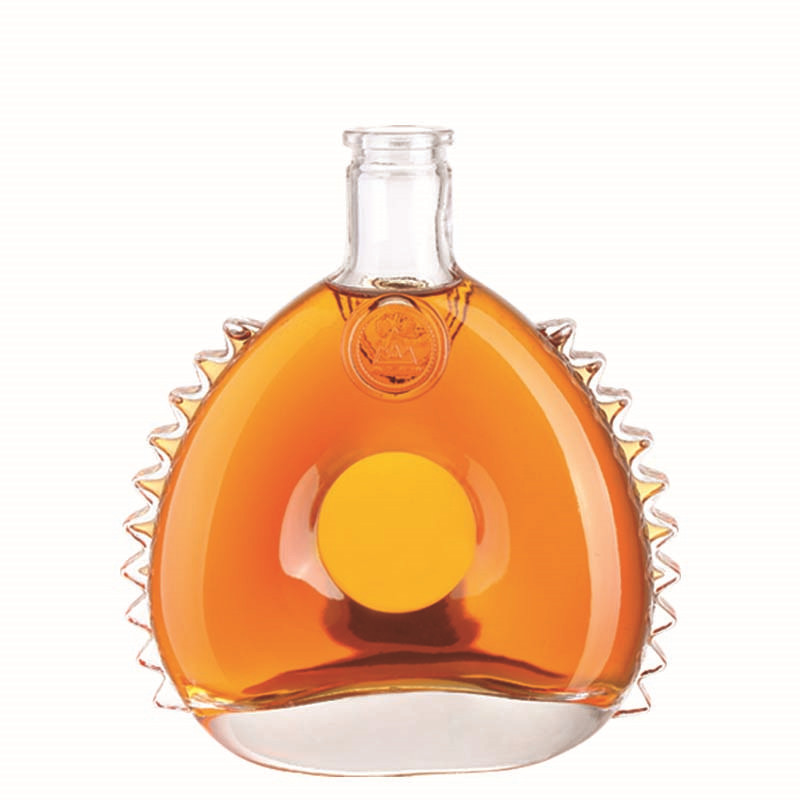Customized design super flint 500ml 750ml clear vodka brandy xo whisky rum liquor bottles glass factory