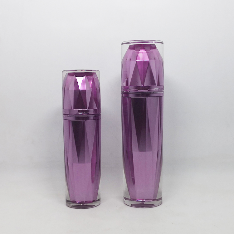 Customized diamond shape luxury cosmetics acrylic bottle and jar