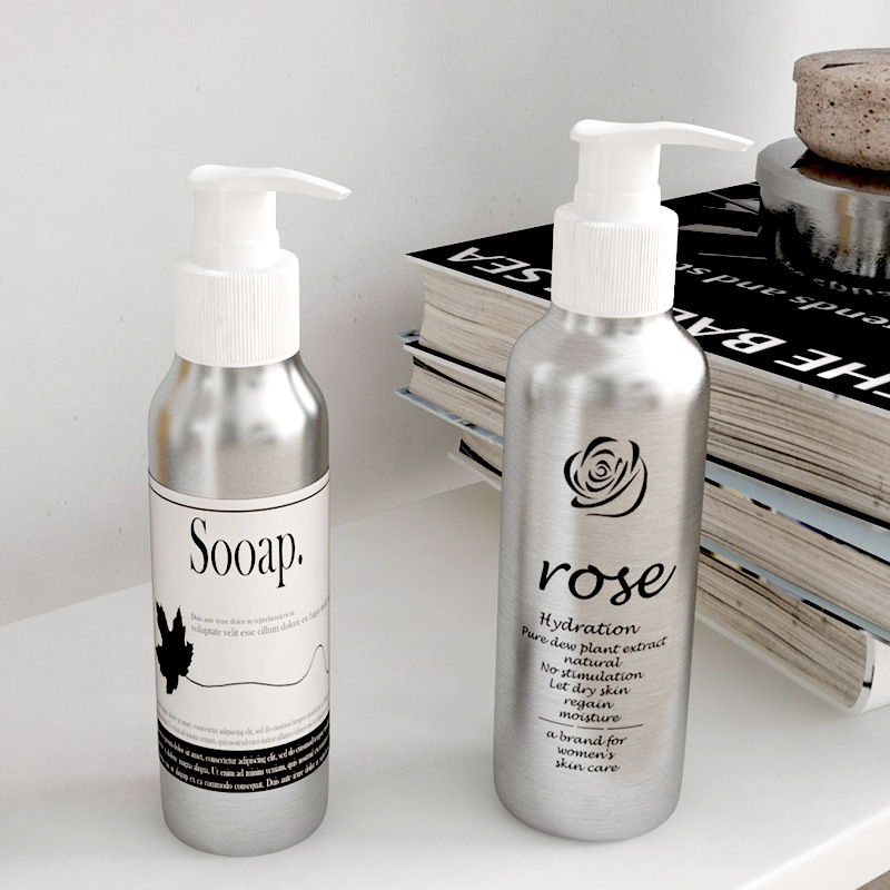 Customized dispenser aluminum lotion pump shampoo bottles