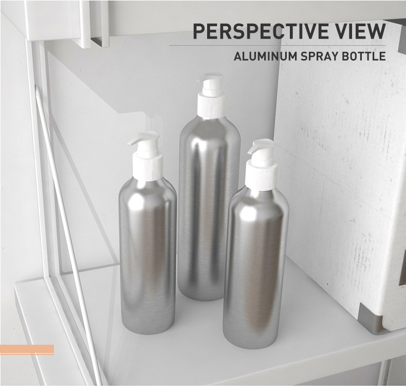 Customized dispenser aluminum lotion pump shampoo bottles