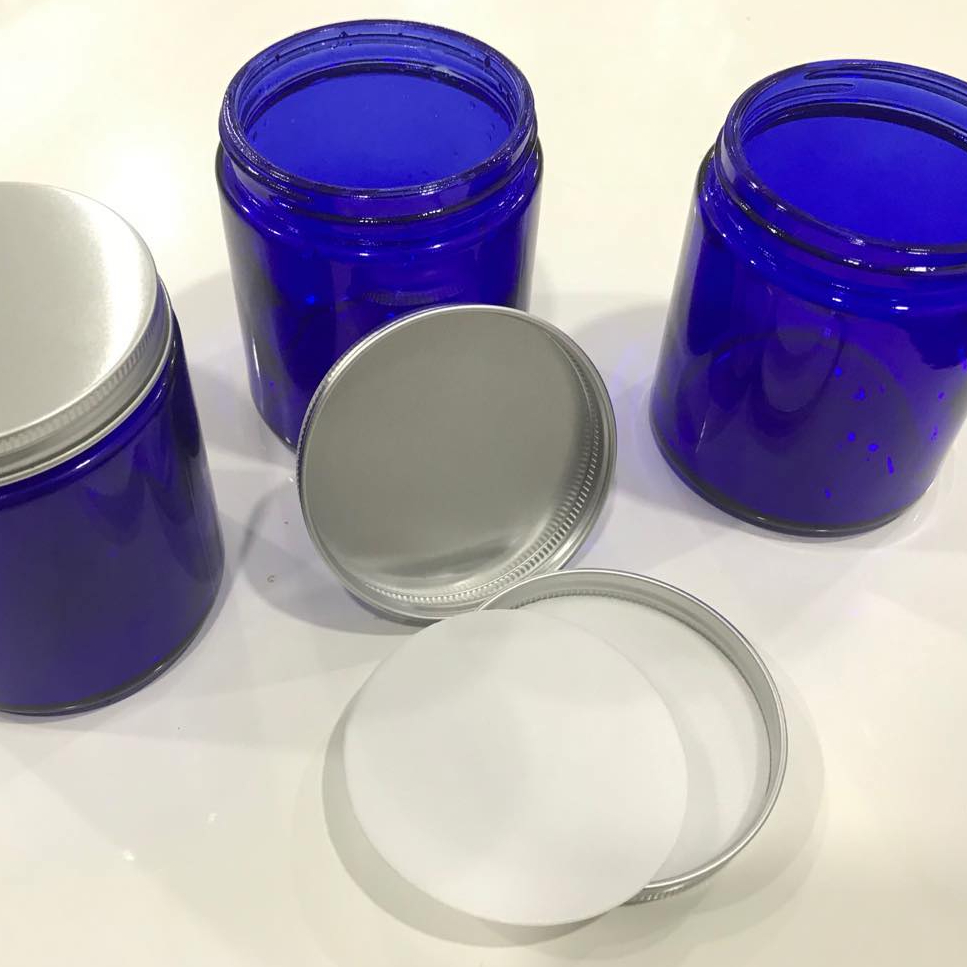 Customized essential oil candle 250 ml glass jar and aluminum lid