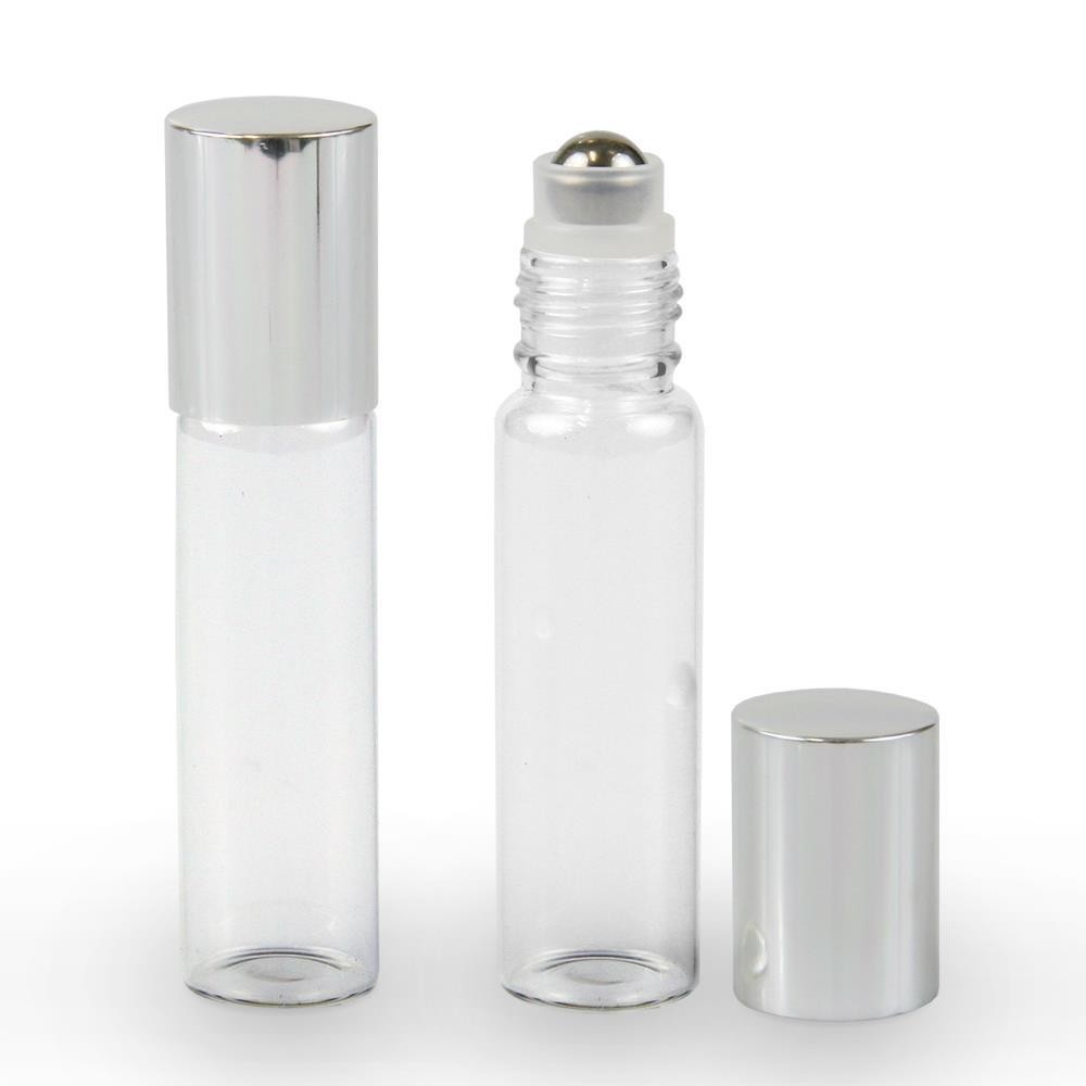 Customized glass bottle with roller frosted clear glass roll on bottle for essential oil