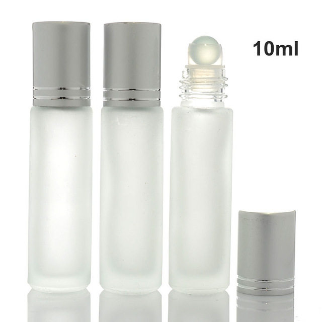 Customized glass bottle with roller frosted clear glass roll on bottle for essential oil
