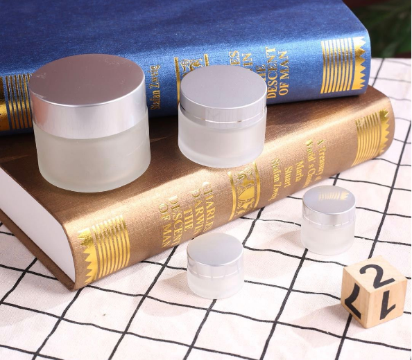 Customized glass cream bottle white opal glass lotion bottle and glass cream