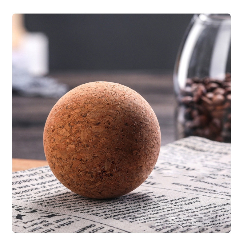 Customized glass jar with airtight sealed wooden lid ball transparent candy jar food storage jarluxury