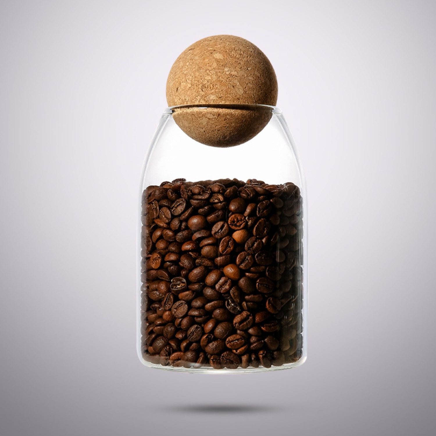 Customized glass jar with airtight sealed wooden lid ball transparent candy jar food storage jarluxury