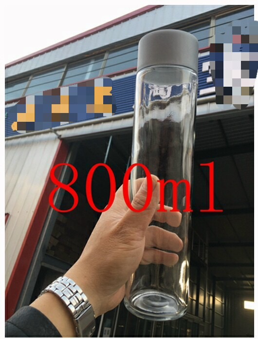 Customized glass water bottle glass sport water bottle with screw lid voss glass bottle with custom logo print