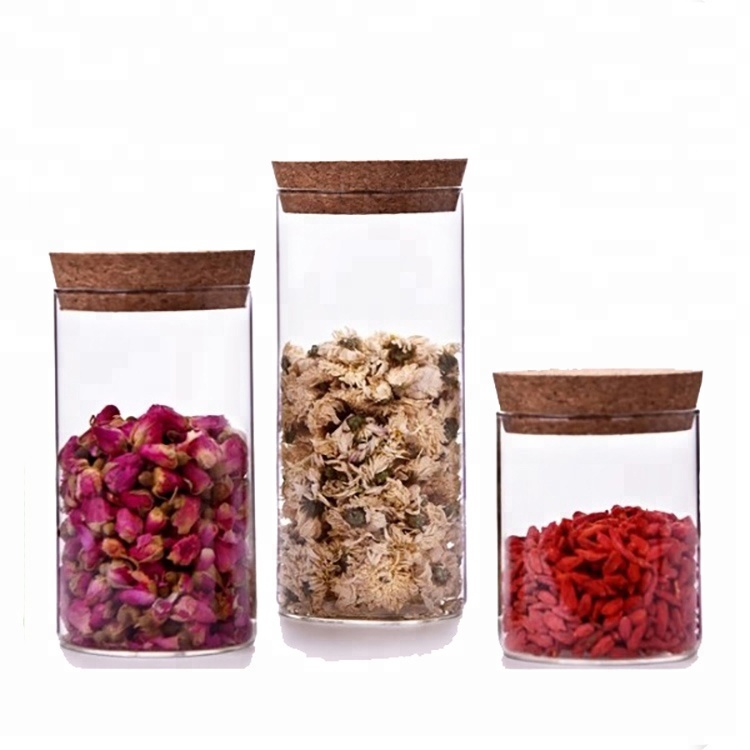 Customized heat resistant glass food storage containers with cork