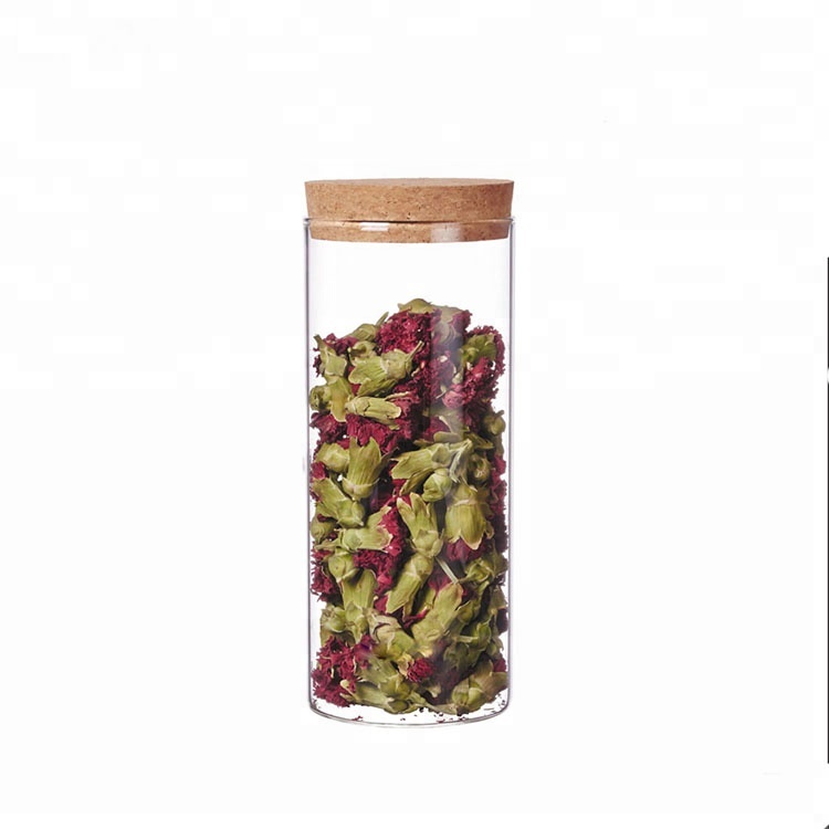 Customized heat resistant glass food storage containers with cork