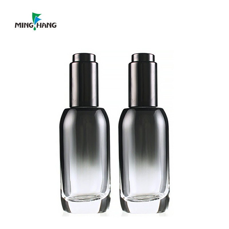 Customized high-end cosmetic lotion glass bottle with pump for skincare