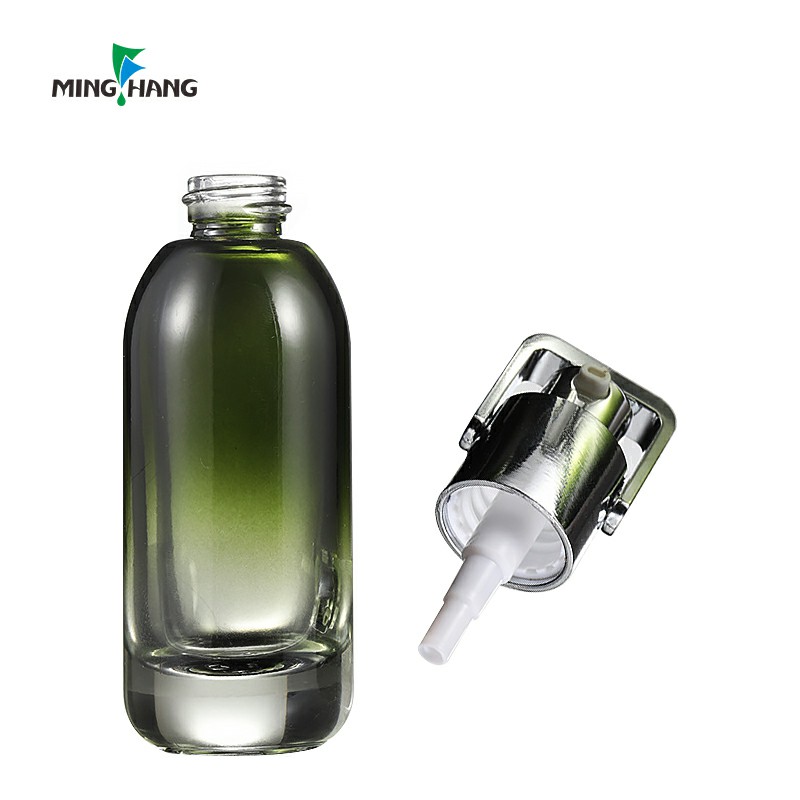 Customized high-end cosmetic lotion glass bottle with pump for skincare