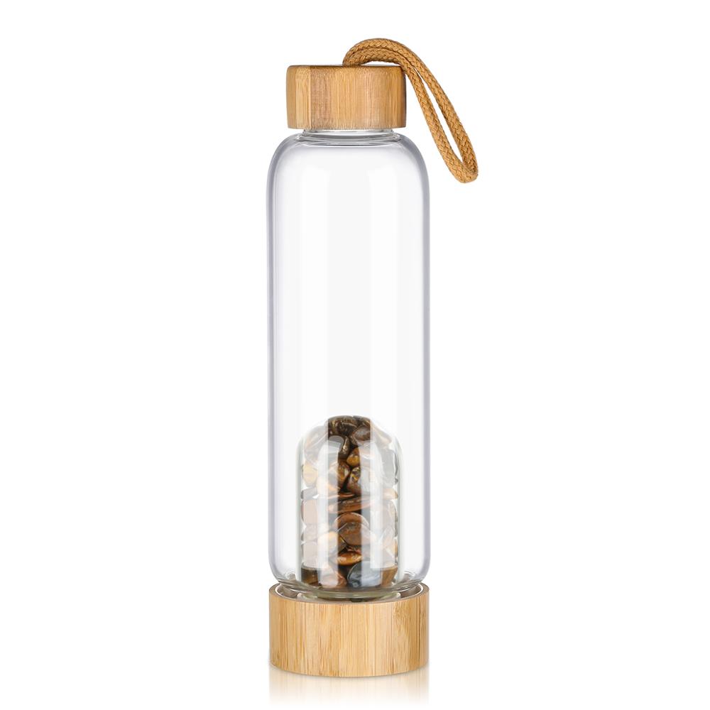 Customized high quality natural gem glass water bottle