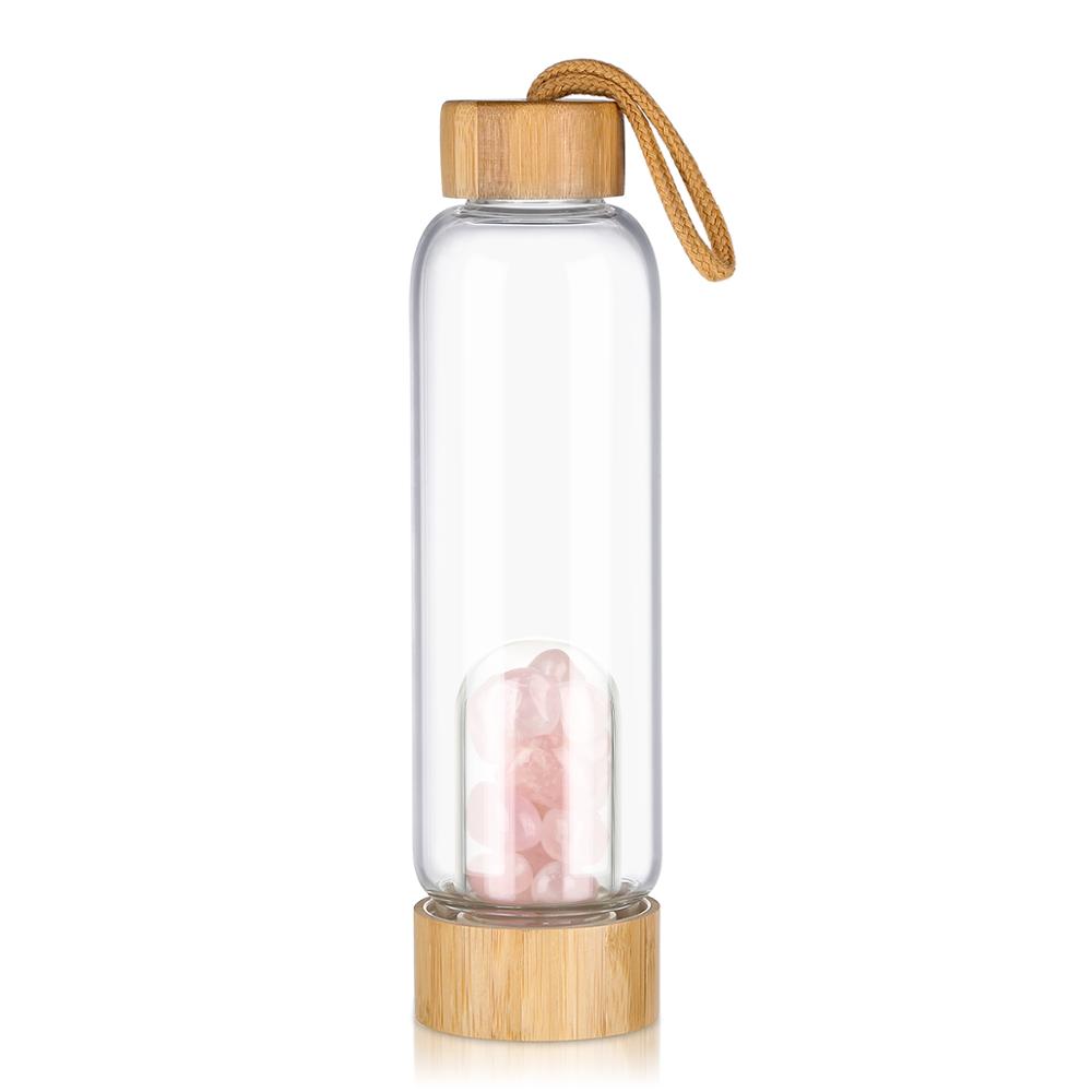 Customized high quality natural gem glass water bottle
