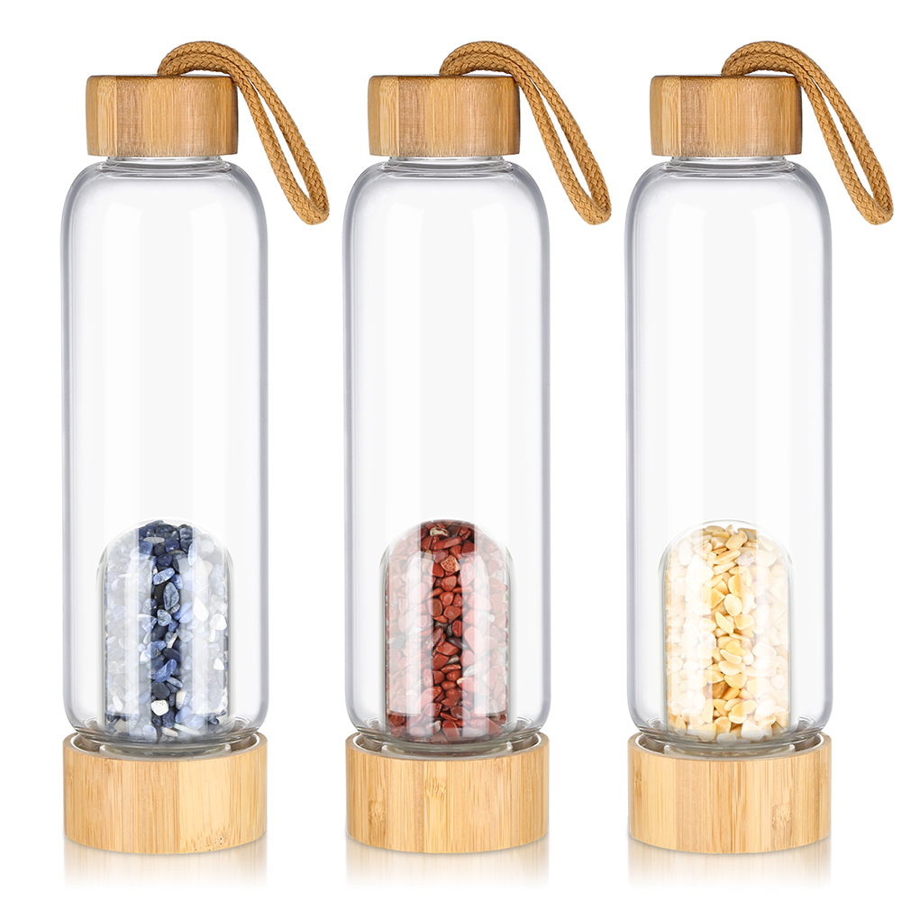 Customized high quality natural quartz glass water bottle