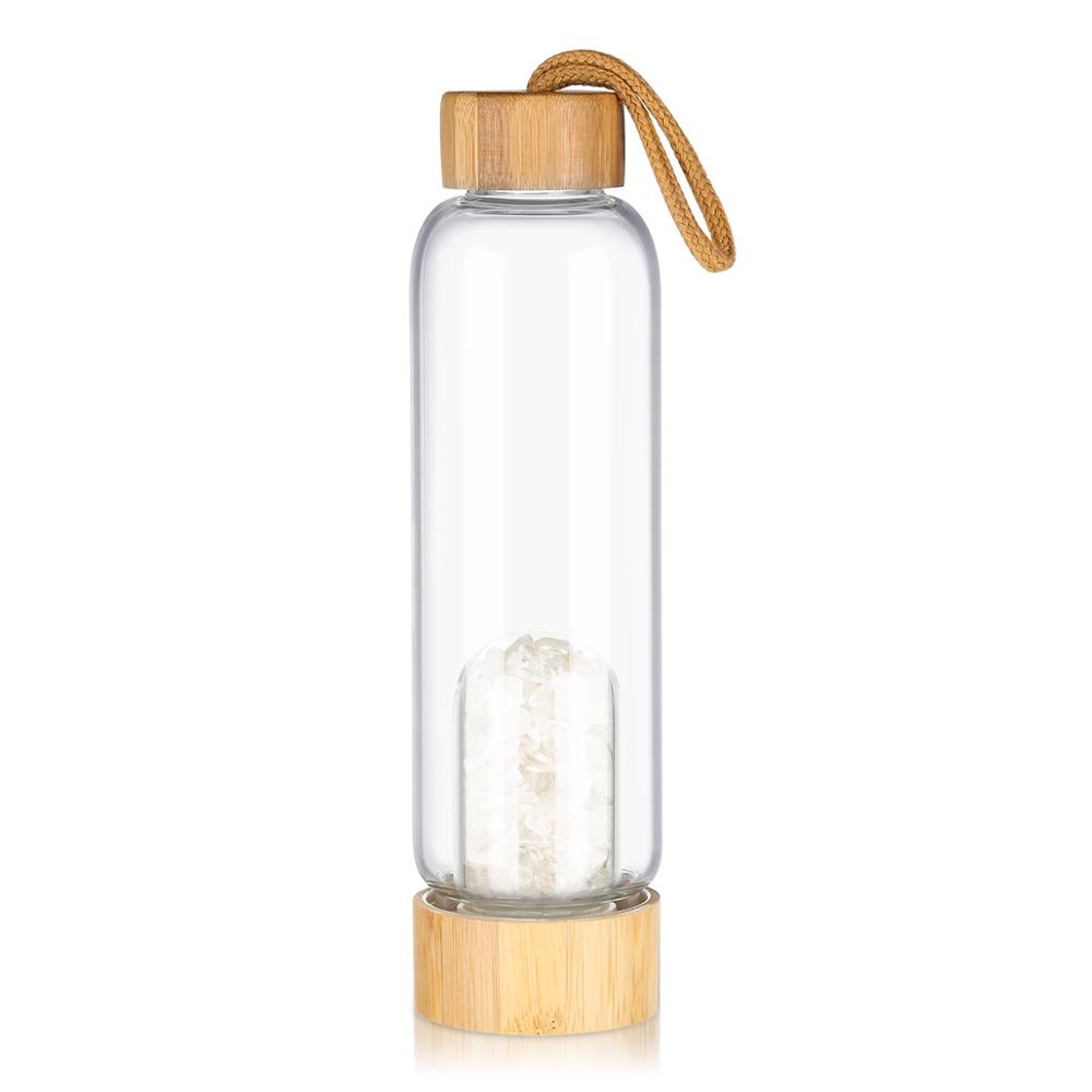 Customized high quality natural quartz glass water bottle