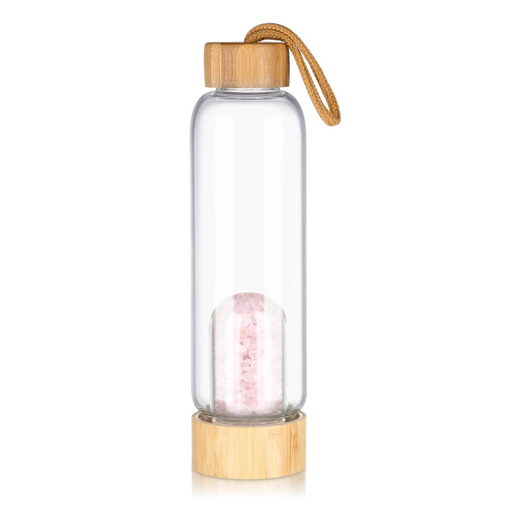 Customized high quality natural quartz glass water bottle