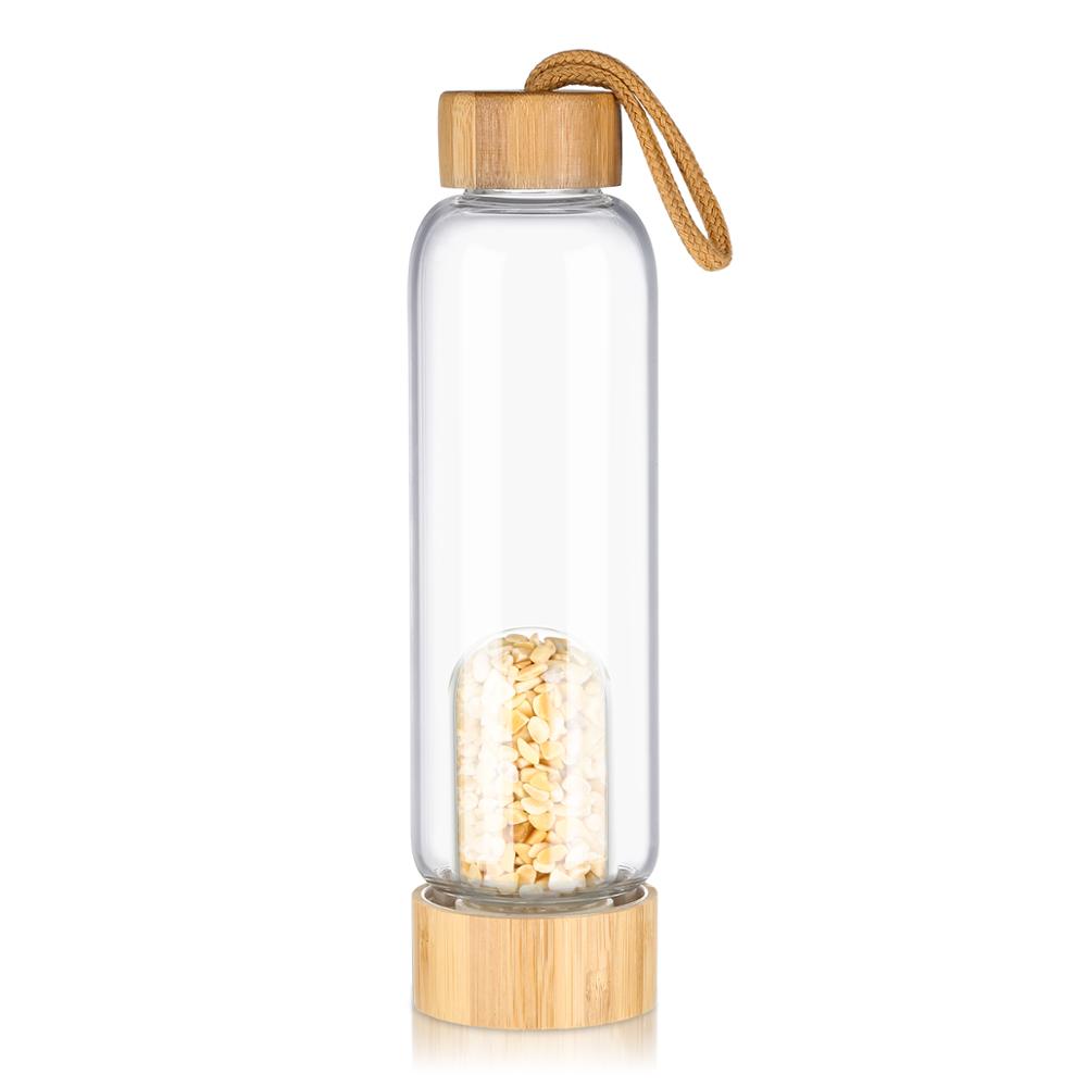 Customized high quality natural quartz glass water bottle