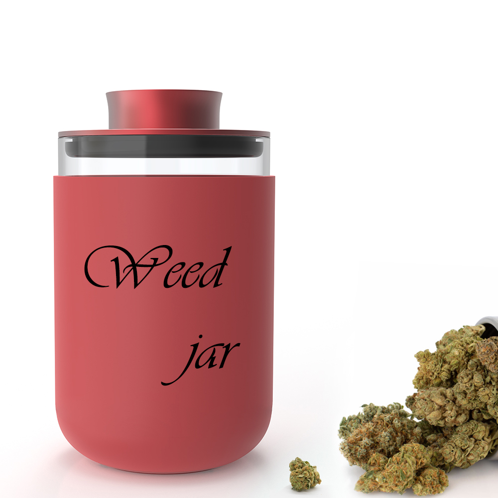 Customized jar proof bottles bud flower custom packaging printing weed open window glass jars with lid proof