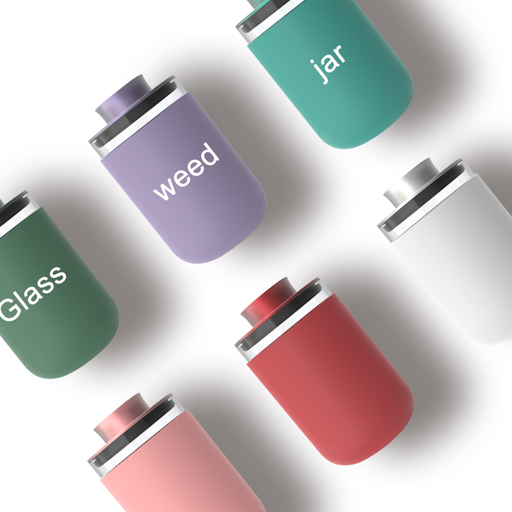 Customized jar proof bottles bud flower custom packaging printing weed open window glass jars with lid proof