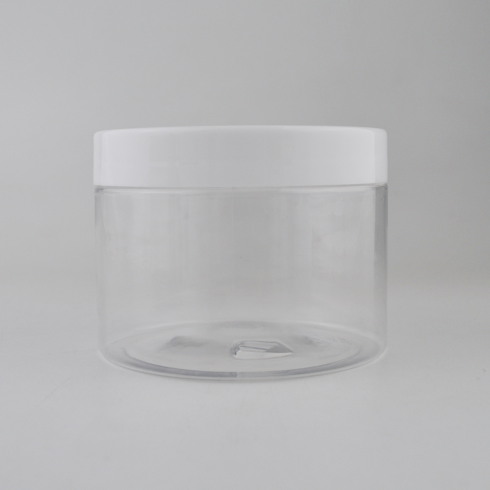 Customized label sticker clear amber cosmetic plastic jar 50g 60gr 100g 200g