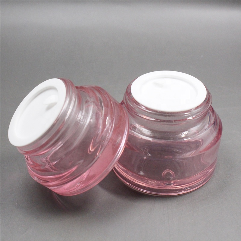 Customized logo 15g 30g 50g  clear amber black green custom color cream glass jar