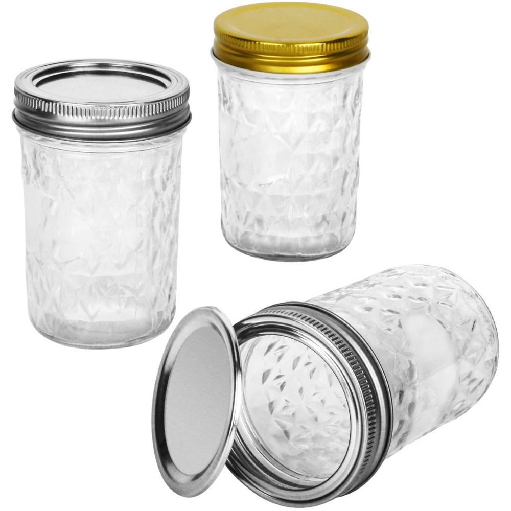 Customized logo 16 OZ glass mason jar with screw top lid
