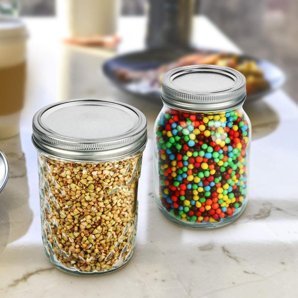 Customized logo 16 OZ glass mason jar with screw top lid