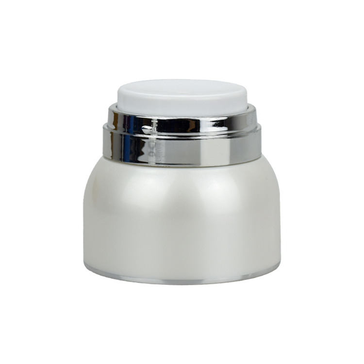 Customized logo 30g 50g white airless pump skin cream jar for cosmetic package