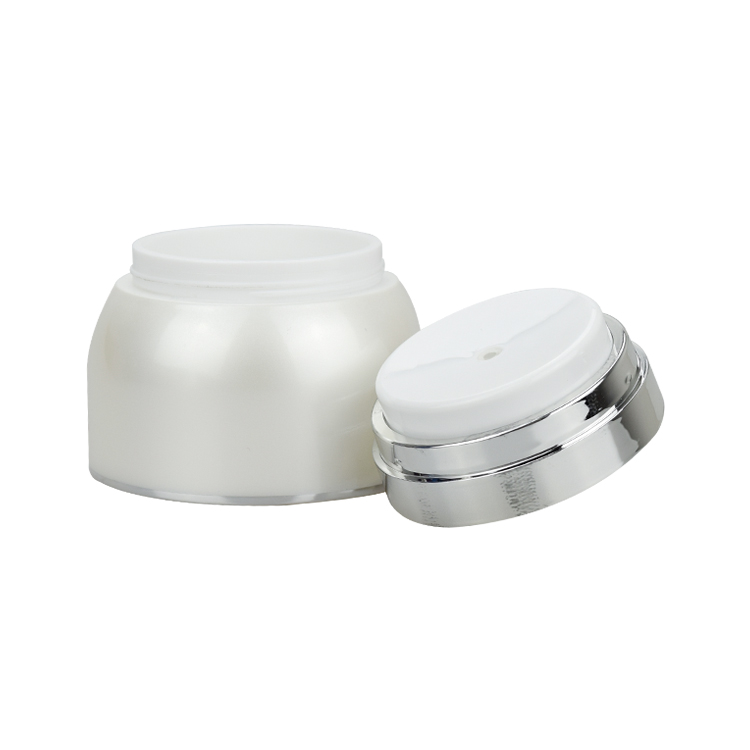 Customized logo 30g 50g white airless pump skin cream jar for cosmetic package