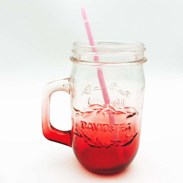Customized logo Embossed glass mason jars with handle and Screw glass beverage bottles