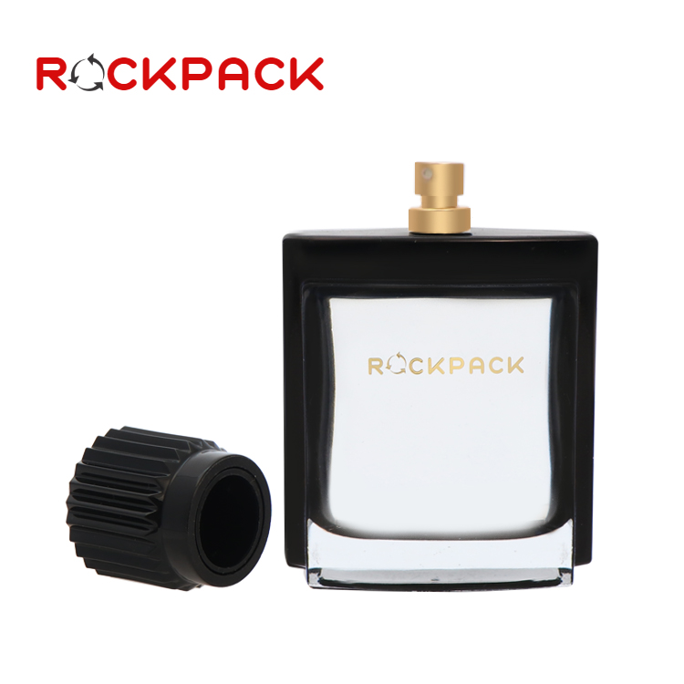 Customized logo black perfume glass bottle 50ml 100ml