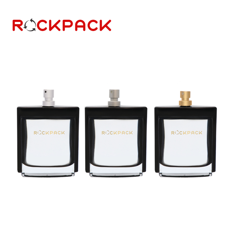 Customized logo black perfume glass bottle 50ml 100ml