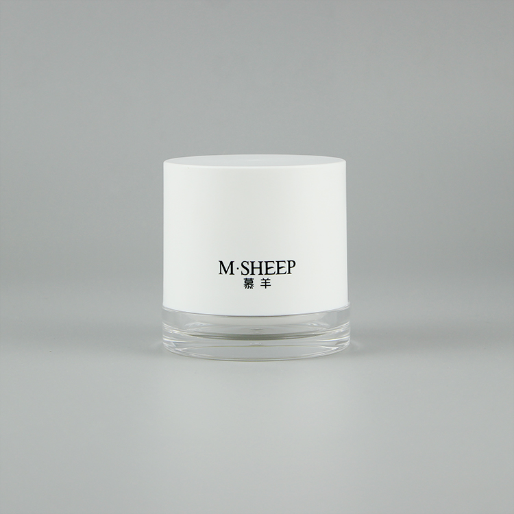 Customized logo printing 50g white round plastic cream container