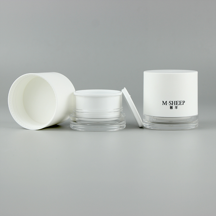 Customized logo printing 50g white round plastic cream container