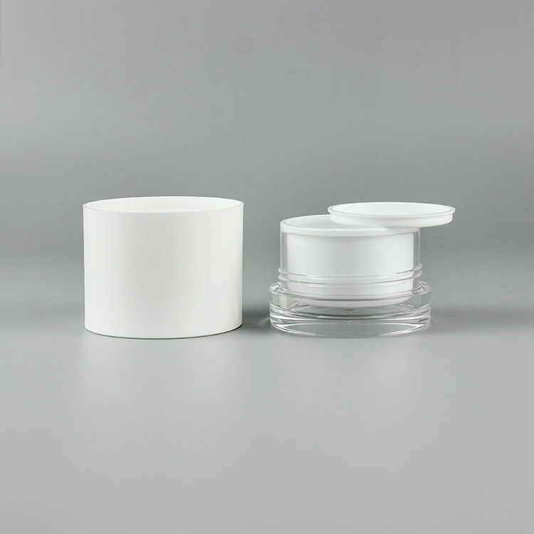 Customized logo printing 50g white round plastic cream container
