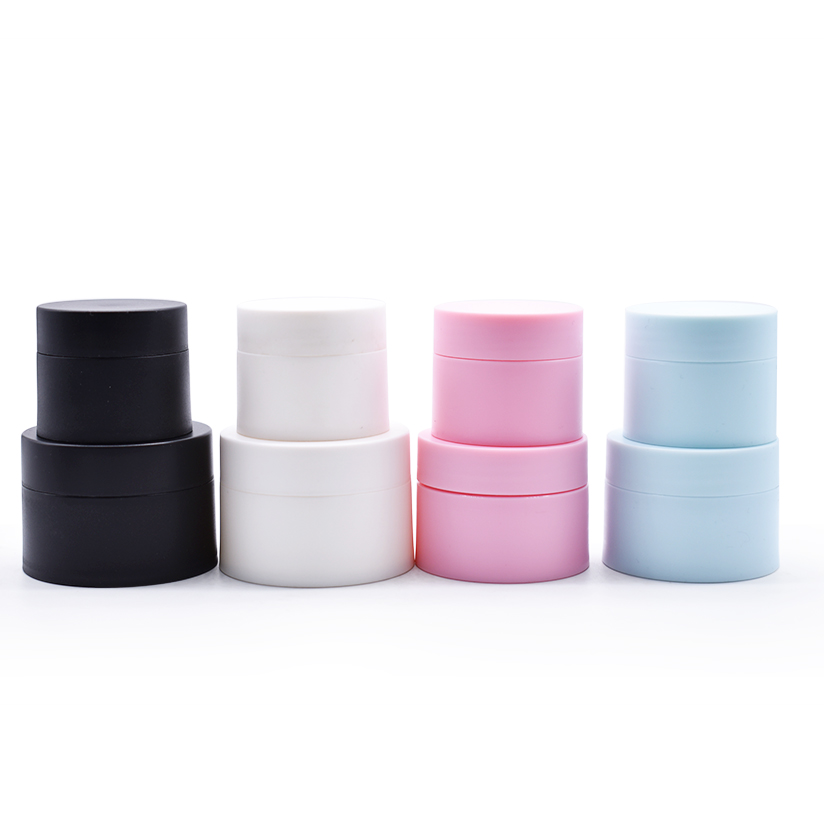 Customized logo skin care cream jar with screw lids 30ml 50ml plastic jars pp jar