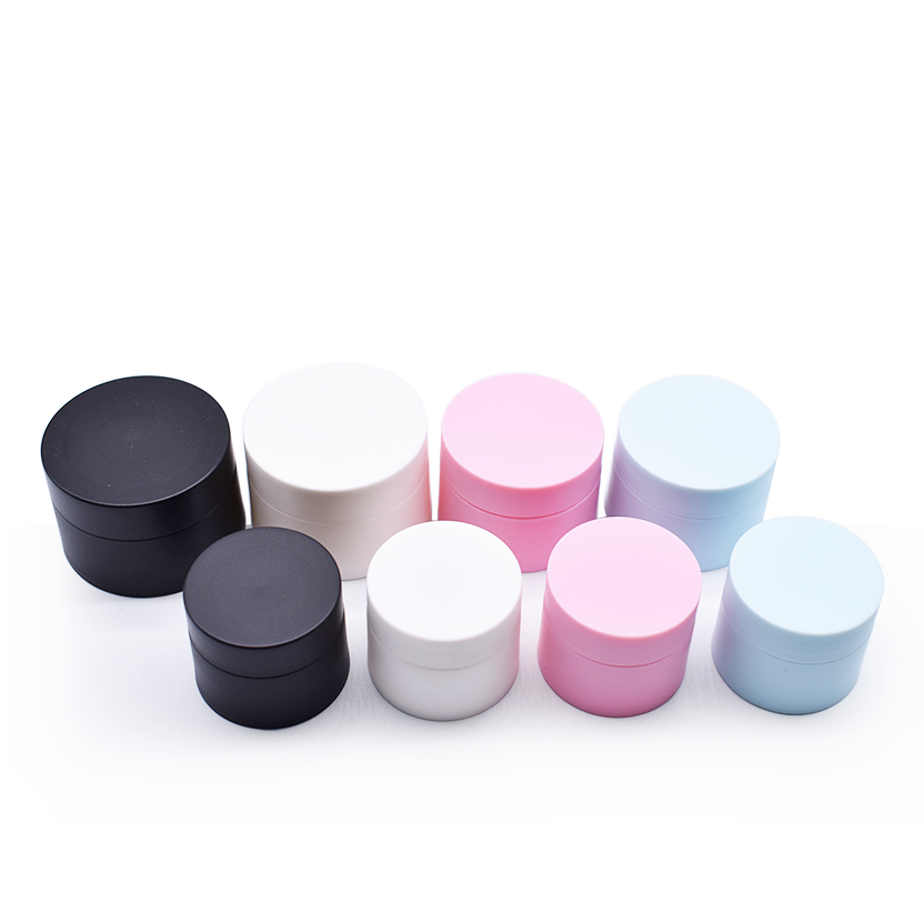 Customized logo skin care cream jar with screw lids 30ml 50ml plastic jars pp jar