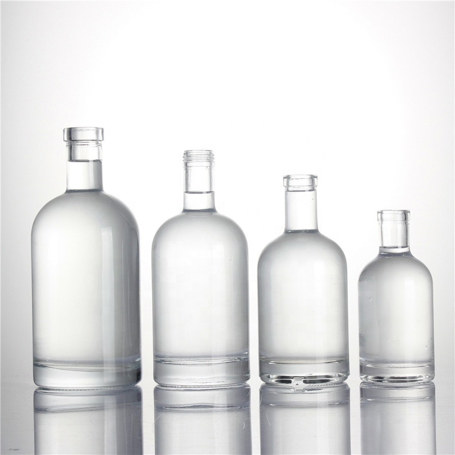 Customized logo70 cl 700 ml 500ml 750 ml 700g high weight vodka whiskey brandy gin rum olso classic liquor spirits glass bottles