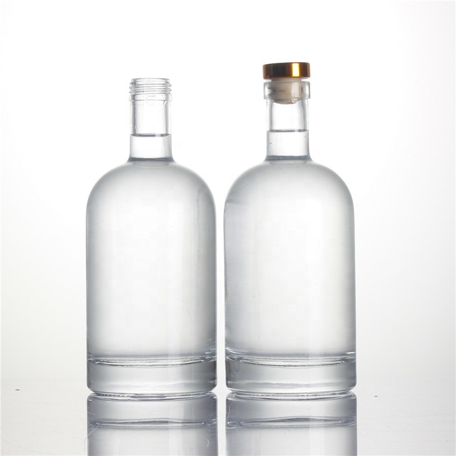 Customized logo70 cl 700 ml 500ml 750 ml 700g high weight vodka whiskey brandy gin rum olso classic liquor spirits glass bottles